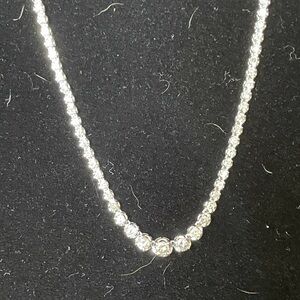 5 Carat Natural Diamond Riviera Tennis Necklace 18k White Gold